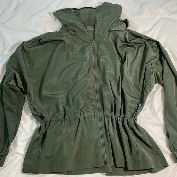 CALIA by Carrie Underwood Jackets & Blazers - CALIA by Carrie Underwood Woven Ruched Olive Jacket (L / Large)